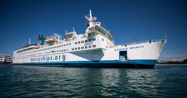 Africa Mercy, the hospital ship of Mercy Ships. / Mercy Ships.,