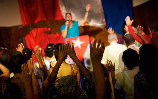 A worship service of an evangelical church in Cuba. / Facebook Evangelical League Cuba,