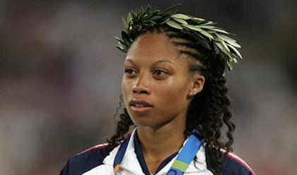 Felix in Athens 2004, her first Olympic Games. / Twitter @allysonfelix