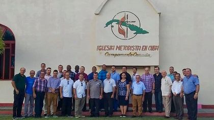 The evangelical leaders of 7 Cuban evangelical denominations gathered in the Methodist Canaan centre to found the Aliliance of Cuban Evangelical Churches. / ED