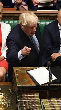 Prime Minister Boris Johnson, addressing the parliament, September 2019. / Flickr UK Parliament (CC)