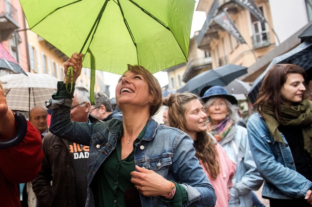 Leaders of the Swiss green parties celebrated the best ouctome ever. / SWI,
