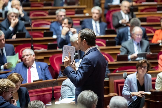 the French Minsiter of the Interior, Christophe Castaner, speaking at the Senate, October 2019. / Facebook Sénat,