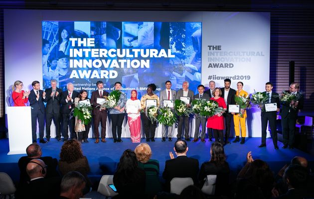 Ten global grassroots initiatives were named finalists of the Intercultural Innovation Award during a ceremony held  in Madrid. / UNAOC.,