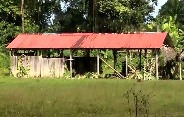 One of the buildings used by the religious cult in Ngabe Buglé. / Photo vIa ED,