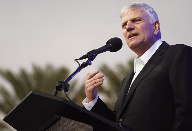 American evangelist Franklin Graham, speaking at an event in the US, January 2020. / Facebook Franklin Graham,