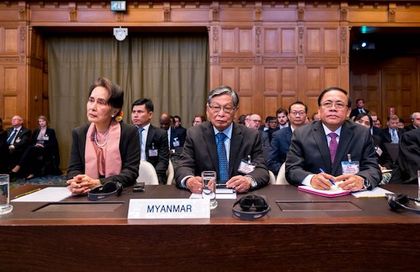 The state counsellor of Myanmar, Aung San Suu Kyi, during the hearing at the  ICJ.  /  Twitter @CIJ_ICJ