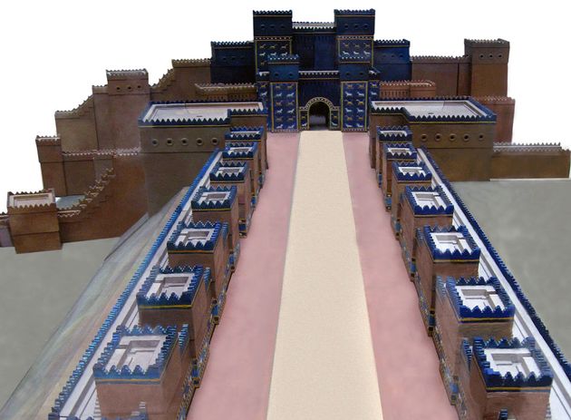 Model of the Ishtar Gate and Processional Way.,