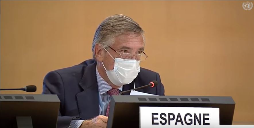 The ambassador and Permanent Representative of Spain to the UNOG, Cristóbal González Aller-Jurado. / Capture video <a target="_blank" href="https://www.youtube.com/channel/UCbuzenUJ3eGr1o_7oefZDTA">WEA Youtube</a>,