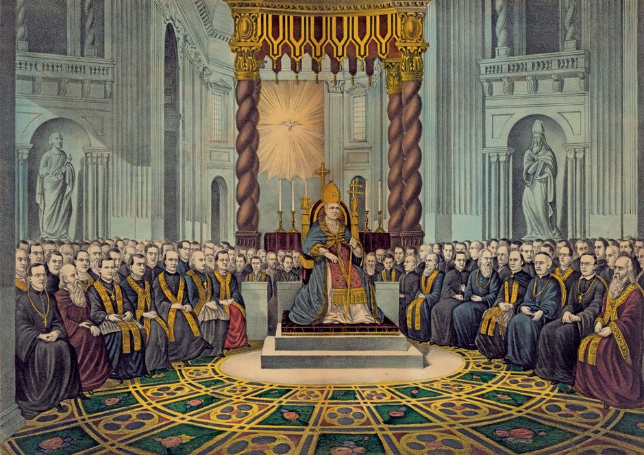 Pope Pius IX in the I Vatican Council. / <a target="_blank" href="https://www.britannica.com/">Britannica</a>,