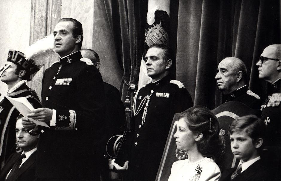 King Juan Carlos I during the first opening session of the Spanish Parliament in 1979, where the Organic Law of Religious Freedom was approved one year later. / Spanish Parliament archive.,
