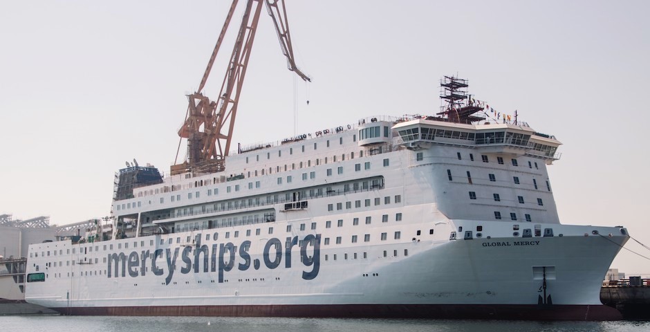 The 'Global Mercy', in its final stage of construction. / Photo: <a target="_blank" href="https://www.mercyships.es/">Mercy Ships</a>,