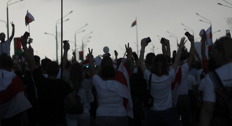 Belarusian protesters in Minsk. / <a target="_blank" href="https://www.flickr.com/photos/93940495@N06/">Natallia Rak</a>,