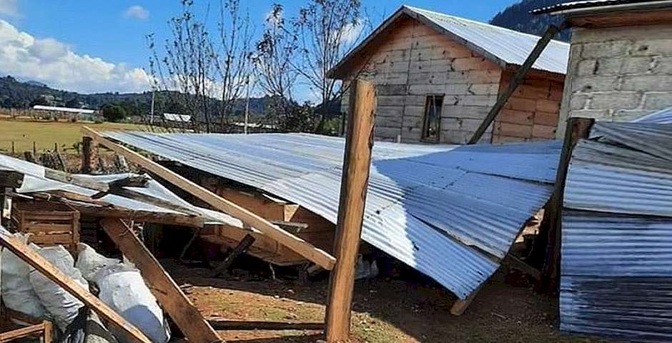 One of the houses destroyed. / Photo via El Universal.,