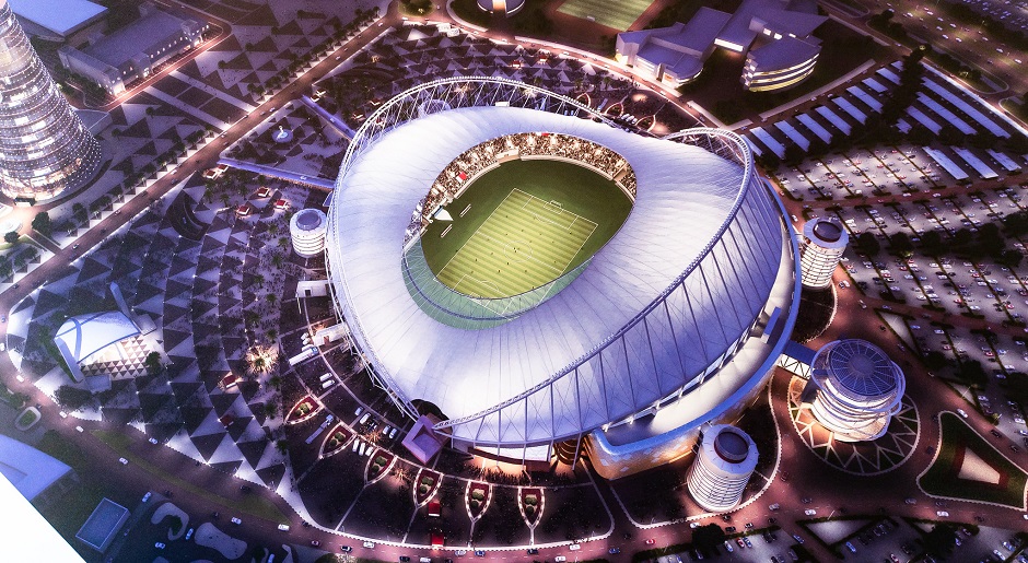 Mockup of one of the 2022 World Cup stadiums built in Qatar. / Photo: <a target="_blank" href="https://www.flickr.com/photos/fundacioncajasol/">Fundación Cajasol Flickr</a> , CC,