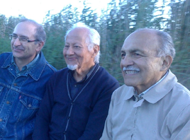 Co-workers Pedro Arana, C. René Escobar and Samuel Escobar, in 2016. / Photo: courtesy Escobar family