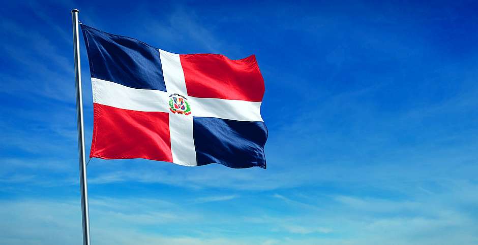 The Dominican flag.,