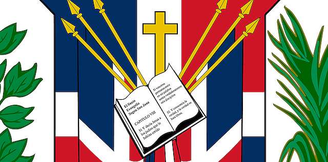 The only national flag with a Bible on it