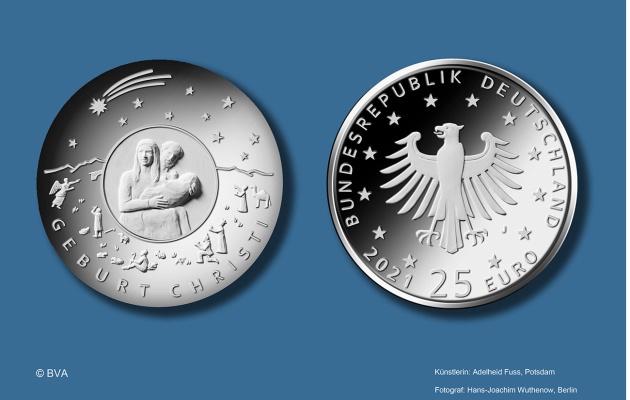 The special Christmas 25 euros coin. / German Finance Ministry
