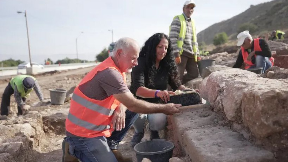 A 2,000-year-old synagogue from the Second Temple Period was recently uncovered at in the ancient Jewish settlement of Migdal. / University of Haifa.,