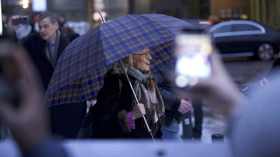 Päivi Räsänen, arriving on 24 January 2022 to the Helsinki District Court, for her trial. / Photo: Matti Korhonen, <a target="_blank" href="https://uusitie.com/">Uusi Tie</a>, used with permission.,