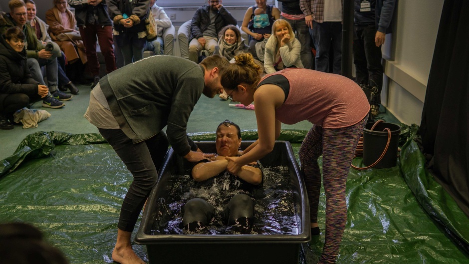 A baptism in a church plant in eastern Germany. ,
