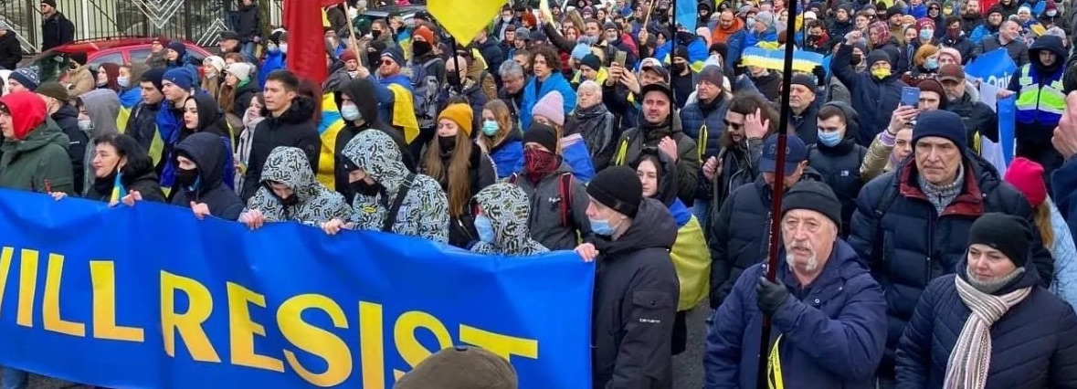 A protest in Ukraine. / Photo via Jeff Fountain. ,