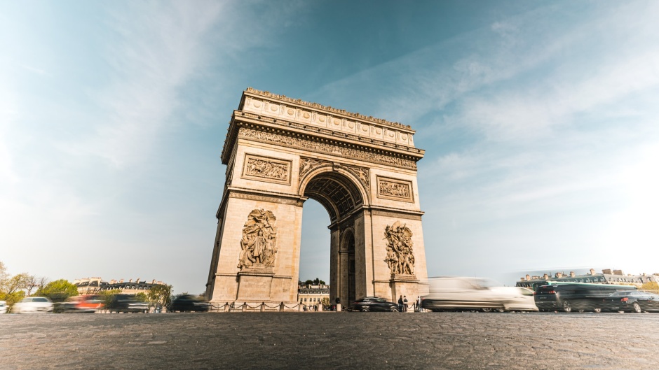 A view of the Arc de Triomphe in Paris, France. / Photo: <a target="_blank" href="https://unsplash.com/@dustinbowdige">Dustin Bowdige</a>, Unsplash, CC0.,
