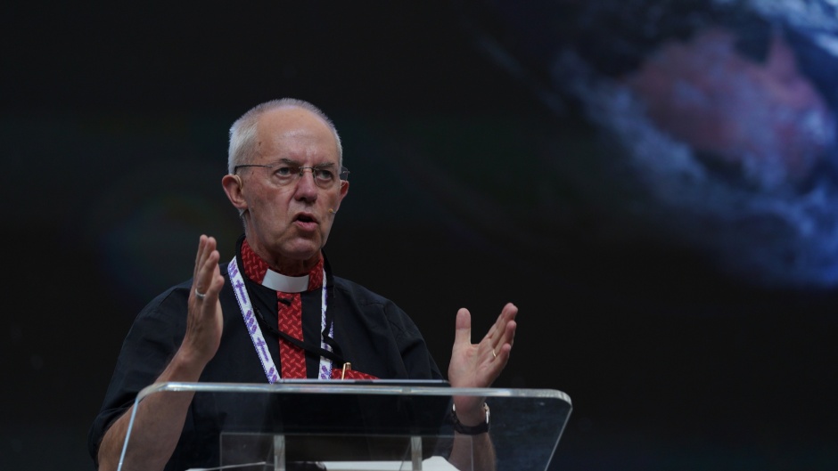 Justin Welby, the Archbishop of Canterbury and leader of the Anglican Communion, speaking at the Lambeth Conference in July 2022. / Photo: Facebook <a target="_blank" href="https://www.facebook.com/LambethConference">Lambeth Conference</a>.,