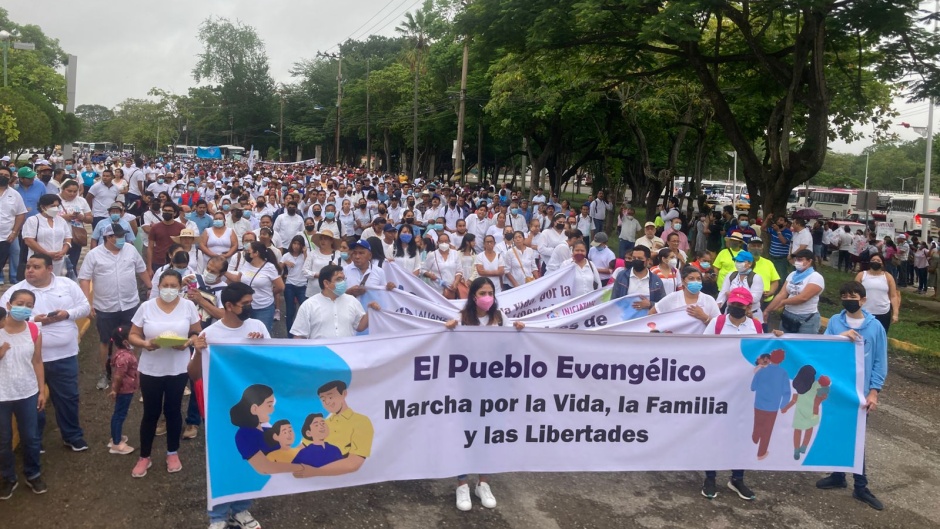 The 4 September 2022 march for life, family and freedoms, in Tabasco (Mexico) was organised by an alliance of evangelical organisations. / Photo: <a target="_blank" href="https://www.evangelicodigital.com/">Evangélico Digital</a>.,