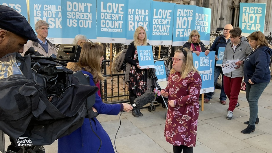 Heidi Crowter speaks to the media after learning her appeal had been dismissed. / Photo: <a target="_blank" href="https://mobile.twitter.com/HeidiCrowter95">Twitter Heidi Crowter</a>.,