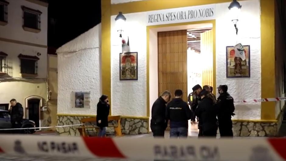 One of the Catholic churches attacked in Algeciras on 25 January 2023. / Photo: Video capture <a target="_blank" href="https://www.rtve.es/noticias/">RTVE</a>.,