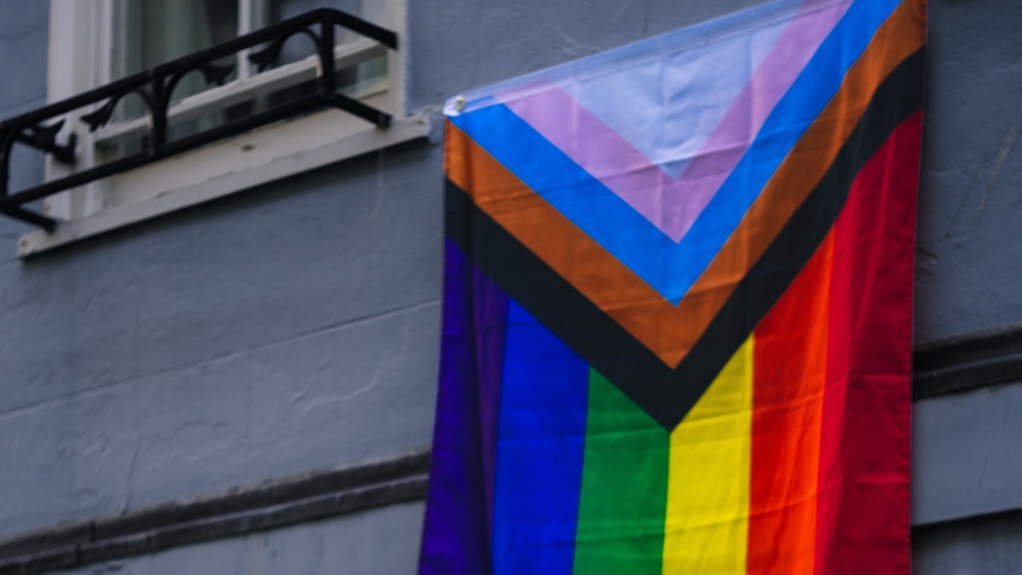A LGBT-trans flag. / Photo: <a target="_blank" href="https://unsplash.com/@jacklucassmith">Jack Lucas Smith</a>, Unsplash, CC0.,