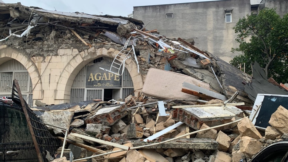A Christian book shop  destroyed by the earthquake in Türkiye, 6 February 2023. / Photo obtained by Evangelical Focus.,