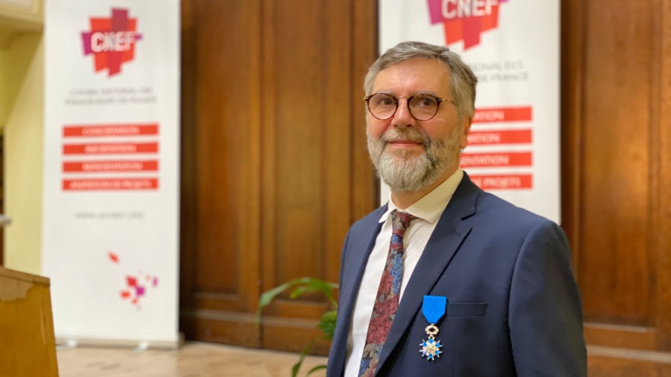Clément Diedrichs, after being appointed Knight of the National Order of Merit. / <a target="_blank" href="https://twitter.com/comcnef">@comcnef</a>,
