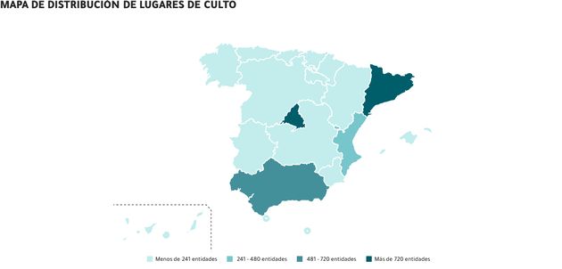 Spain has 4,359  evangelical places of worship