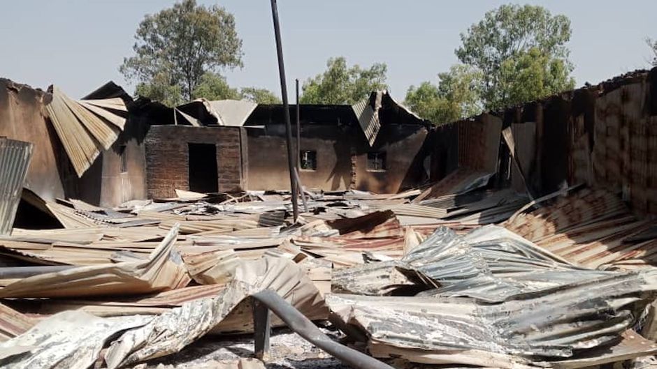 The roof of a facility collapsed after the Christmas attacks in Plateau. / Open Doors.,