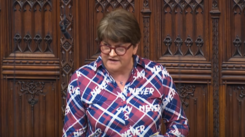Baroness Foster, of the DUP party, speaking at the House of Lords in February 2024 during the debate on the conversion therapy ban bill. / Photo: <a target="_blank" href="https://www.youtube.com/watch?v=tr2-VMtABbI">Video capture</a>. ,