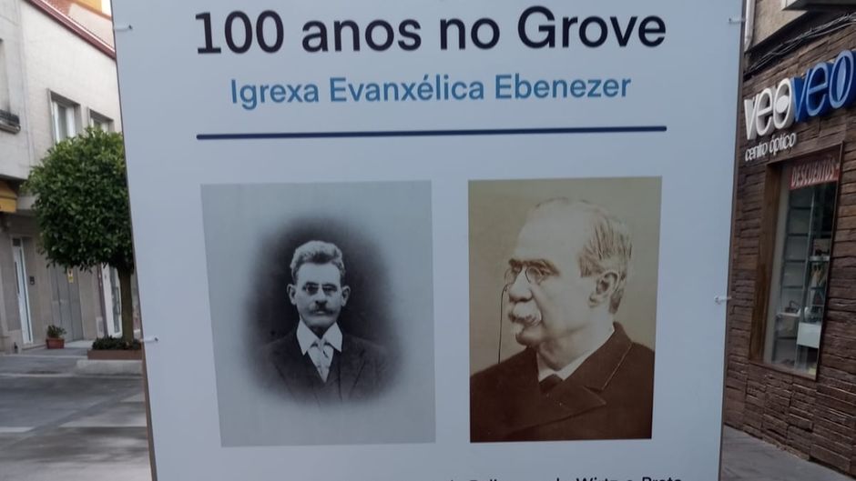 One of the information panels installed in O Grove, for the centenary of the evangelical church.,