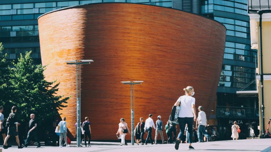 Kamppi Chapel, also known as the Chapel of Silence in Helsinki, Finland. / Photo: <a target="_blank" href="https://unsplash.com/@deniandthefilters">Dan Braga</a>, Unsplash, CC0.,