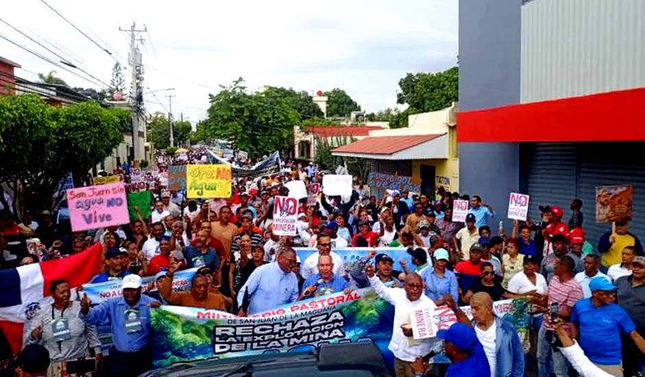 A social media image of the march against mining plans in San Juan de la Maguana, Dominican Republic, led by evangelical churches.,