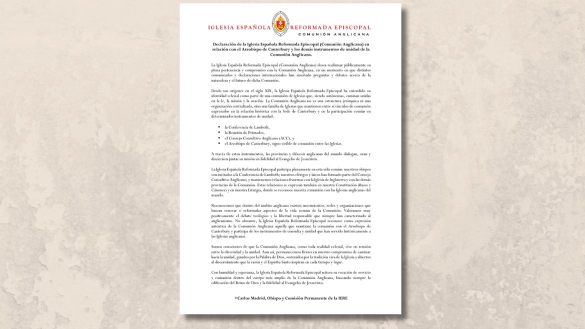 In Spain, first church joins the “confessional Anglican evangelical movement” that breaks with Canterbury