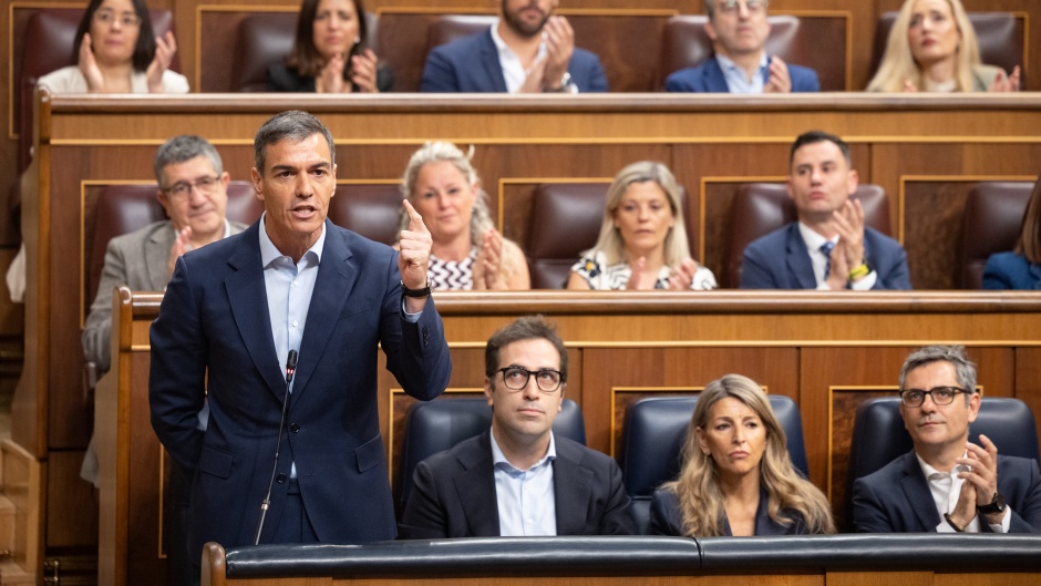 Spains' head of government Pedro Sánchez, in a parliamentary session in June 2026. / Photo: <a target="_blank" href="https://www.flickr.com/photos/gpscongreso/55340673509/">Flickr Grupo Parlamentario Socialista</a>.,