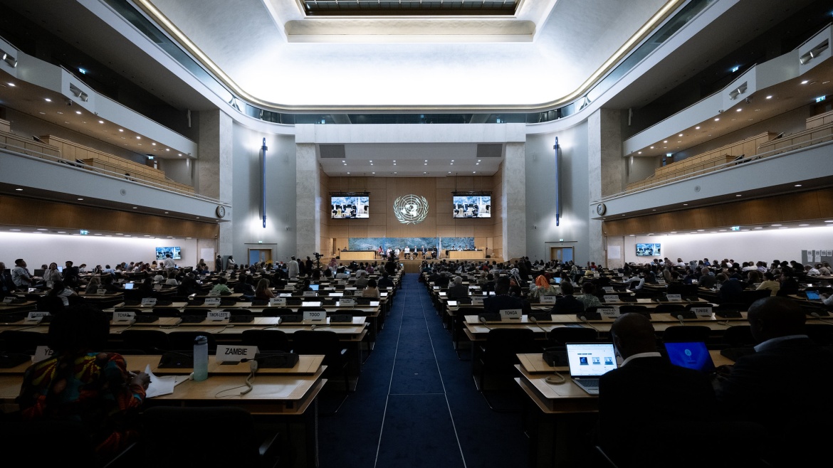 A United Nations session at the Palais des Nations in Geneva, Switzerland, June 2026. / Photo: <a target="_blank" href="https://www.flickr.com/photos/unisgeneva/55343618222/">Flickr United Nations</a>.,