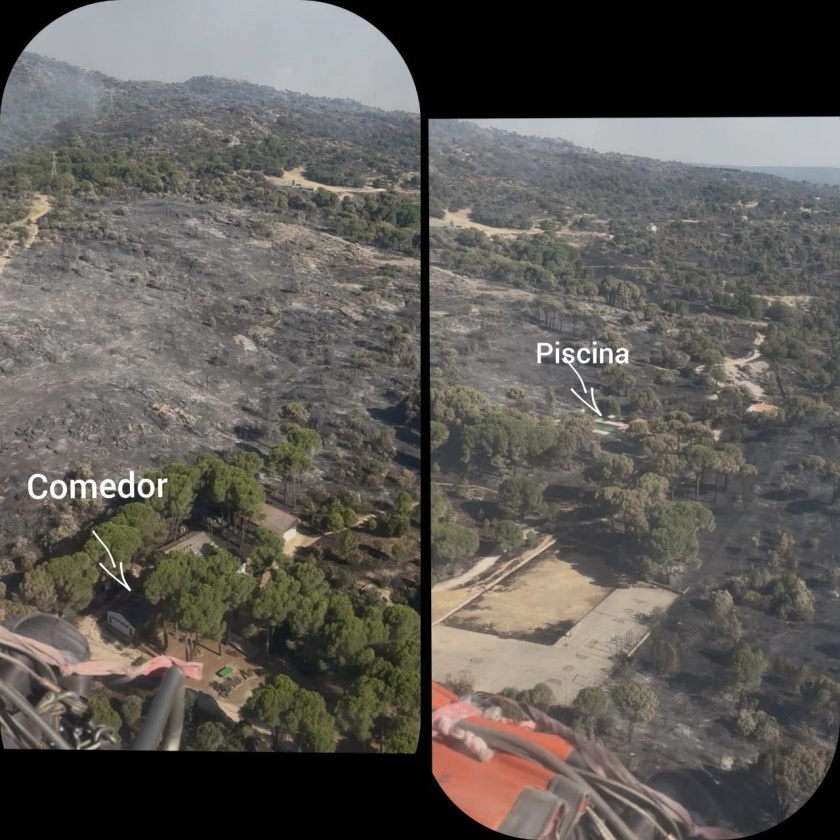 A Christian camp centre survives the great fire in Madrid