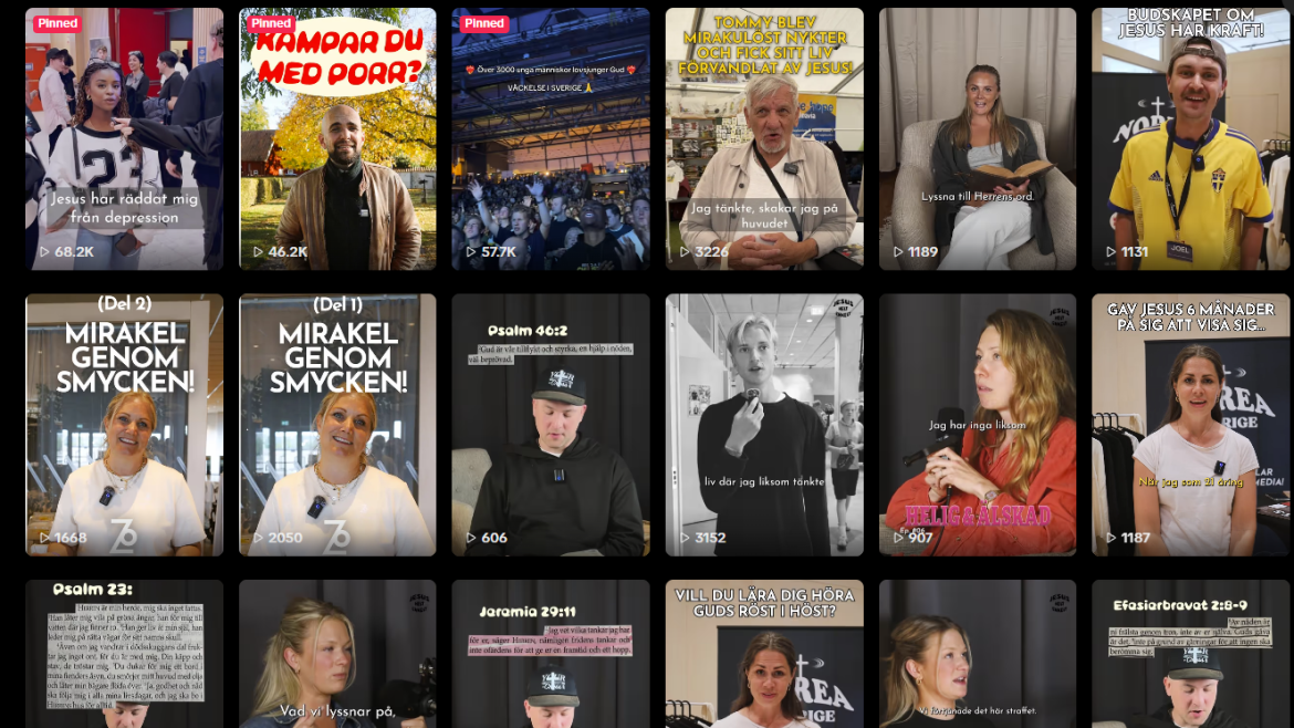 Norea Sweden is sharing the gospel with youth in Sweden using social media. The team has achieved 2.5 million views in 12 months.,